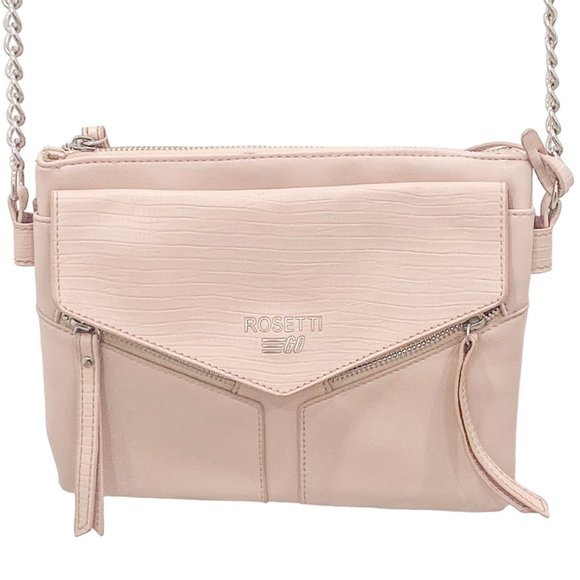 Rosetti Go Fredrick Crossbody Envelope Purse Bag in Taupe Blush Faux Leather - Picture 2 of 11